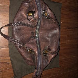 Authentic Purple Gucci bag with bamboo